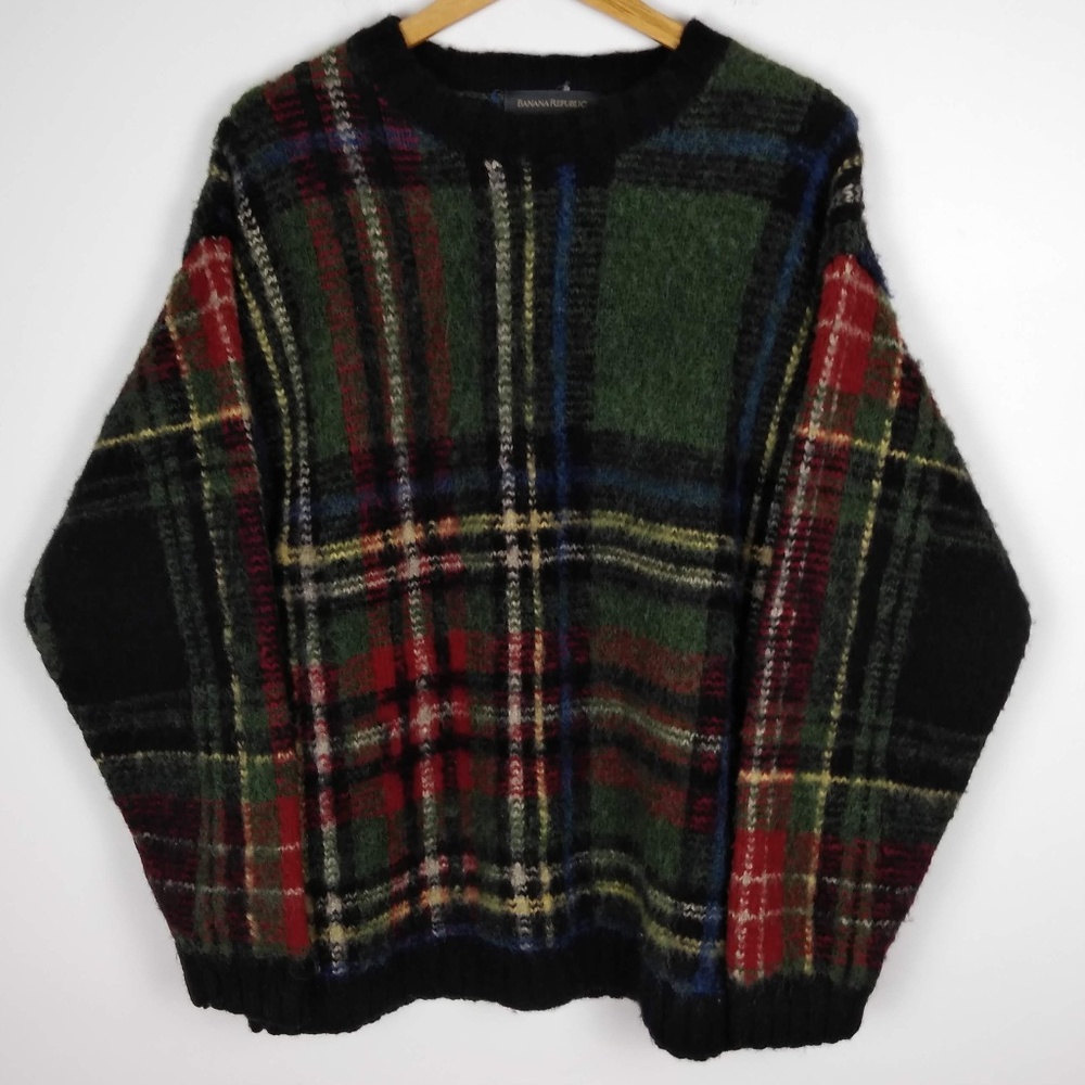 Banana Republic Wool Plaid Oversize Sweater